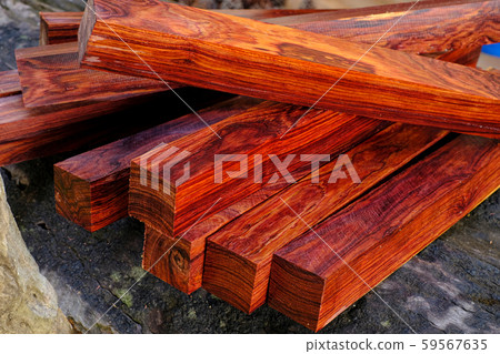 Wood logs of Burmese rosewood, Exotic wooded beautiful pattern for crafts Wood logs of Burmese rosewood, Exotic wooded beautiful pattern for crafts 59567635
