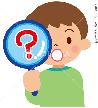 孩子看著放大鏡 孩子看著放大鏡 59568054