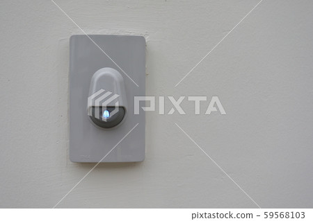 doorbell on white wall of front gate doorbell on white wall of front gate 59568103