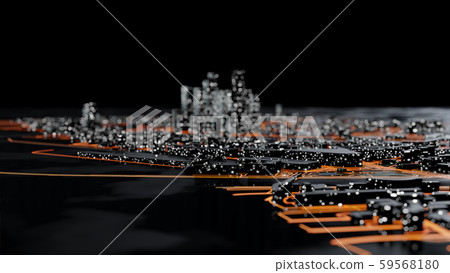Abstract modern city at night. 3D illustration Abstract modern city at night. 3D illustration 59568180
