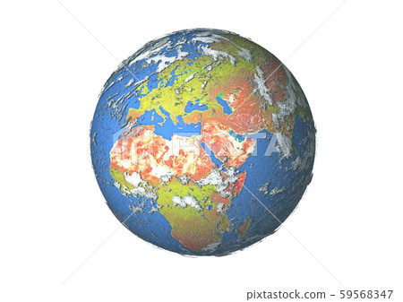 Earth (Europe, Middle East, Africa) white background Earth (Europe, Middle East, Africa) white background 59568347