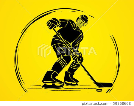 Ice Hockey, sport player cartoon action graphic vector. Ice Hockey, sport player cartoon action graphic vector. 59568668
