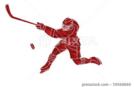 Ice Hockey, sport player cartoon action graphic vector. Ice Hockey, sport player cartoon action graphic vector. 59568669