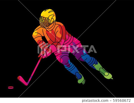 Ice Hockey, sport player cartoon action graphic vector. Ice Hockey, sport player cartoon action graphic vector. 59568672