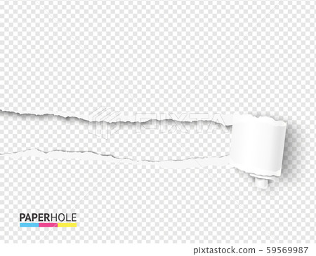 Vector empty tear off paper curly scroll and torn hole edges on a transparent background for a sale 59569987