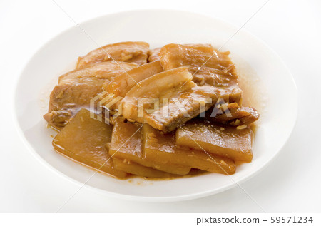 Boiled pork belly and konjac 59571234
