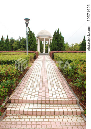 White rotunda in public park in Yiwu city, 59571603