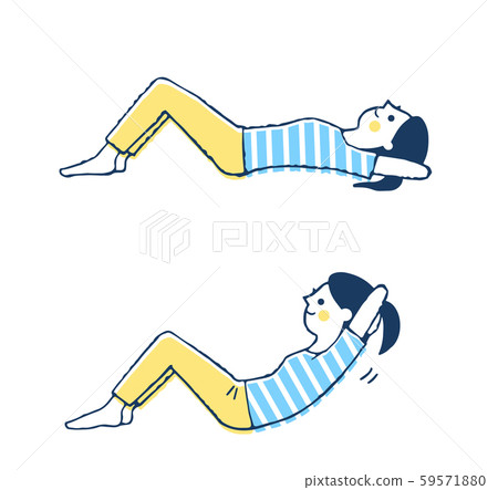 Abdominal exercising women 59571880