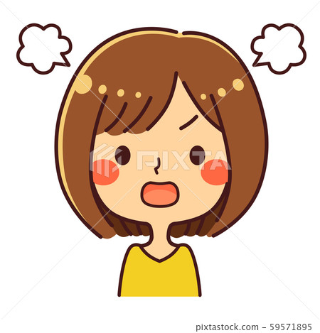 Woman expression anger - Stock Illustration [59571895] - PIXTA
