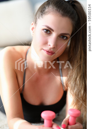 Perfect lady bowing head 59580334