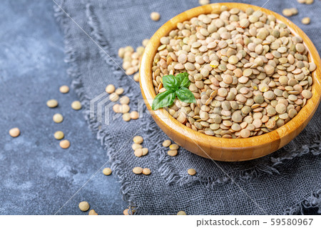 Bowl of brown lentils. Vegetarian food. Bowl of brown lentils. Vegetarian food. 59580967