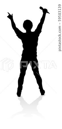 Singer Pop Country or Rock Star Silhouette Singer Pop Country or Rock Star Silhouette 59583139