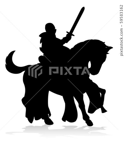 Knight on Horse Silhouette 59583162