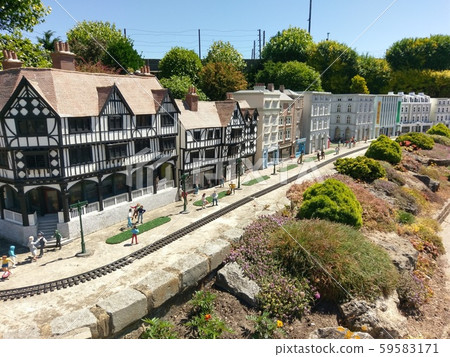 Great Yarmouth, Norfolk, England, June 30, 2018. Merrivale Model Village. Great Yarmouth, Norfolk, England, June 30, 2018. Merrivale Model Village. 59583171