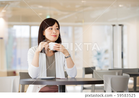 Cafe female business tea time Cafe female business tea time 59583525