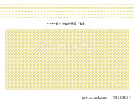 Vector Japanese traditional pattern Cloisonne with decorative borders 59583624