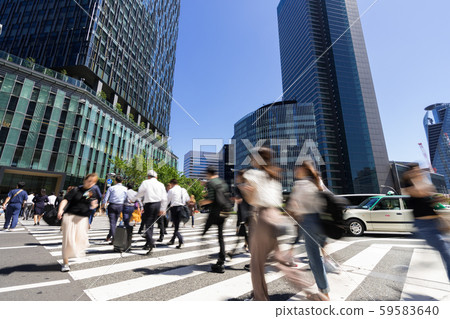 Busy street in front of Nagoya Station, Dai-Nagoya Building, Midland Square 59583640