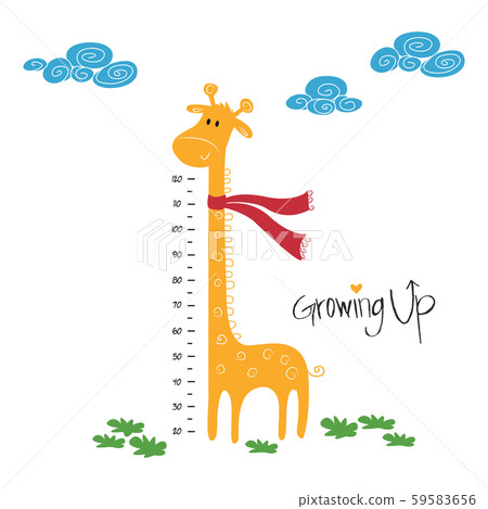 Kids height ruler with giraffe for wall decals, wall stickers - Vector Kids height ruler with giraffe for wall decals, wall stickers - Vector 59583656