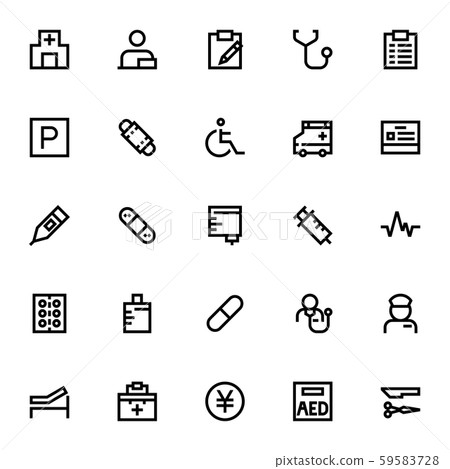 Homepage icon set hospital - Stock Illustration [59583728] - PIXTA