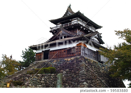 Fukui / Maruoka Castle (white background, cloudy) 59583880