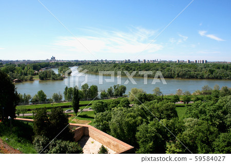Confluence of the river Sava in Belgrade with the 59584027