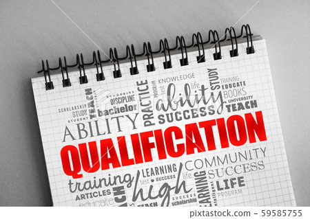 Qualification word cloud, education concept 59585755