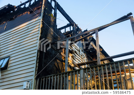 Home after fire the parts of the house burnning Home after fire the parts of the house burnning 59586475