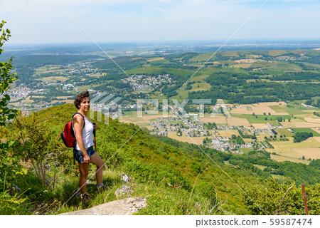 woman go hiking in the mountains woman go hiking in the mountains 59587474