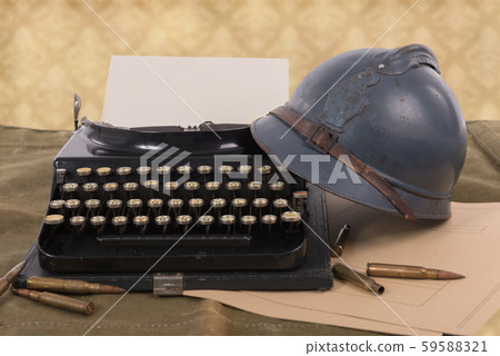 french military helmet of the First World War with french military helmet of the First World War with 59588321
