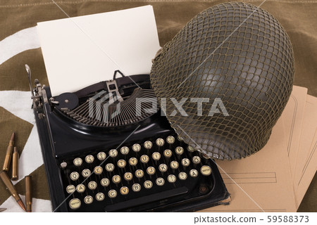 US military helmet of the Second World War with 59588373