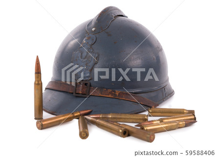 french military helmet of the First World War with 59588406