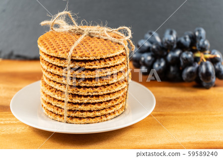 All butter waffles with a deliciously smooth caramel filling and a hint of cinnamon 59589240