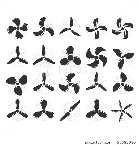 Plane propellers set - fan, rotor mover, aircraft 59589980