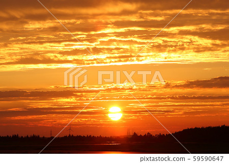 夏天日落夕陽日落 夏天日落夕陽日落 59590647