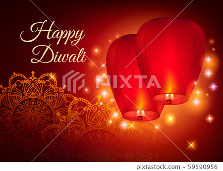 Diwali Paper Lanterns Composition Diwali Paper Lanterns Composition 59590956