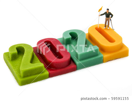 Miniature people: Golfer stand on number of Happy new year and Christmas 2020 Miniature people: Golfer stand on number of Happy new year and Christmas 2020 59591155