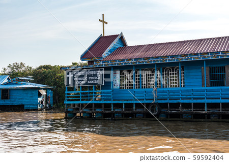 Floating village, Cambodia, Tonle Sap, Koh Rong island. 59592404