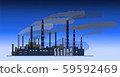 vector drawing silhouette of industrial factory 59592469