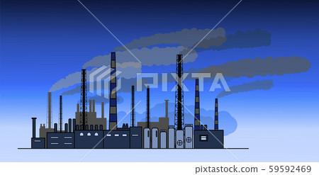 vector drawing silhouette of industrial factory vector drawing silhouette of industrial factory 59592469