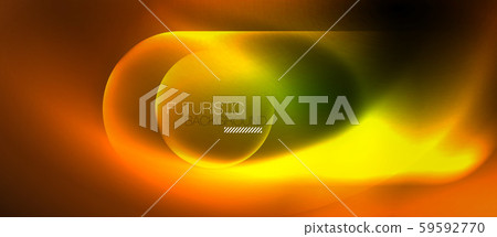Neon glowing techno lines, blue hi-tech futuristic abstract background template 59592770