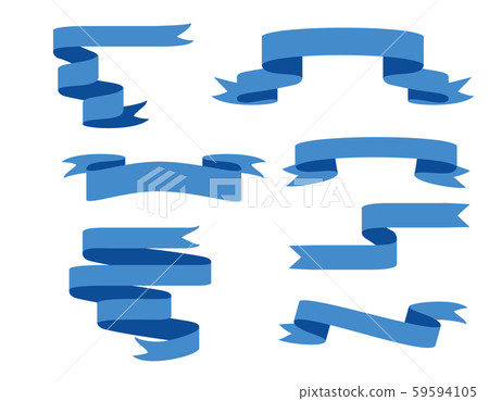 Blue ribbon banners set. Isolated on white Blue ribbon banners set. Isolated on white 59594105