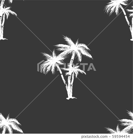 Hand drawn seamless pattern. Simple seamless palm tree pattern. Perfect for fabric, wallpaper or giftwrap -Vector Hand drawn seamless pattern. Simple seamless palm tree pattern. Perfect for fabric, wallpaper or giftwrap -Vector 59594454