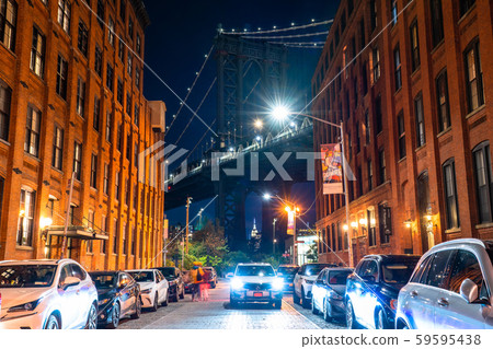 <<New York>> Night view of Manhattan Bridge Photo Spot 59595438