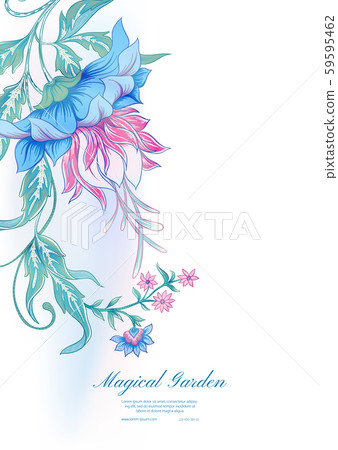 Fantasy flowers in retro, vintage, jacobean Fantasy flowers in retro, vintage, jacobean 59595462