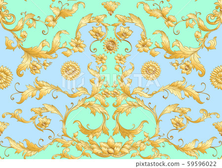 Seamless pattern in baroque, rococo, victorian, Seamless pattern in baroque, rococo, victorian, 59596022
