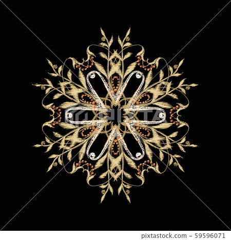 Pattern with traditional paisley. Floral vector Pattern with traditional paisley. Floral vector 59596071