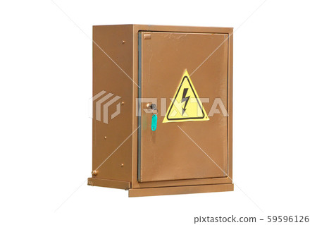 Brown electrical cabinet isolated on white background Brown electrical cabinet isolated on white background 59596126