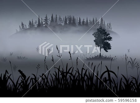 Realistic panorama of the misty valley Realistic panorama of the misty valley 59596158