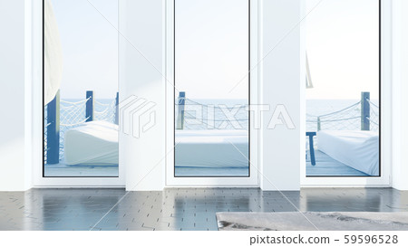 Empty minimalistic living room interior . 3D rendering Empty minimalistic living room interior . 3D rendering 59596528