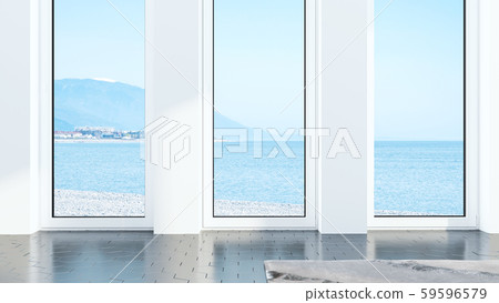 Empty minimalistic living room interior . 3D rendering 59596579